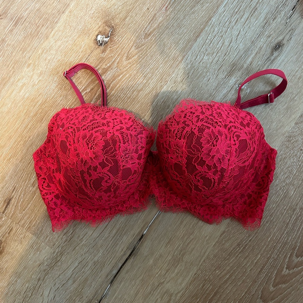Elegant Red Victoria Secret Lace Bra